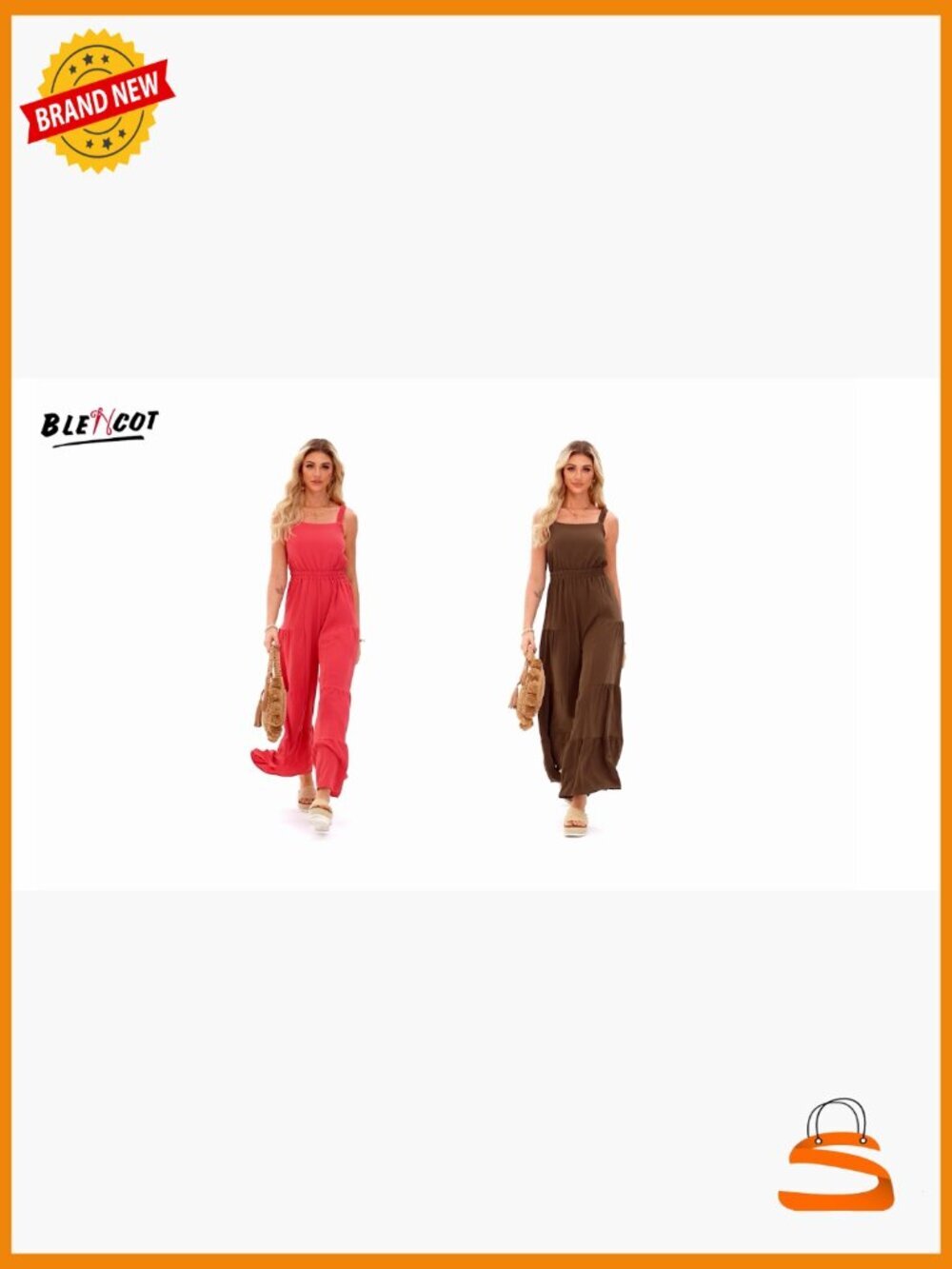 Sleeveless Ruffle Wide Leg Jumpsuit Flowy Romper Summer Casual Loose Fit - Picture 7 of 7